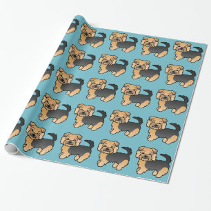 Papier Cadeau Motif de chien mignon Norfolk Terrier noir et feu