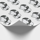 Papier Cadeau Motif de chien mignon Poméranien de couleur noire (Coin)