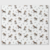 Papier Cadeau motif de chiens Beagles (Plat)