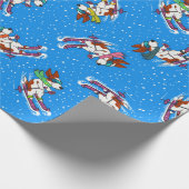 Papier Cadeau Motif de chiens de ski (Coin)
