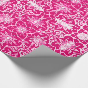 Papier Cadeau Motif de Chinois de Nouveau d'art - rose de