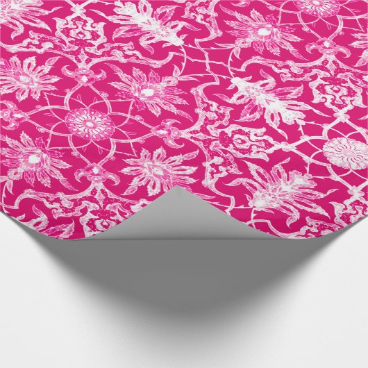 Papier Cadeau Motif de Chinois de Nouveau d'art - rose de (Coin)
