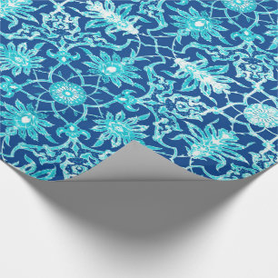Papier Cadeau Motif de Chinois de Nouveau d'art - turquoise et