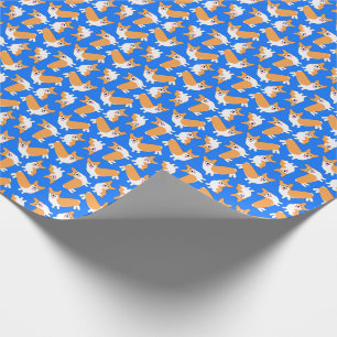 Papier Cadeau Motif de chiots de Noël Pembroke Welsh Corgi