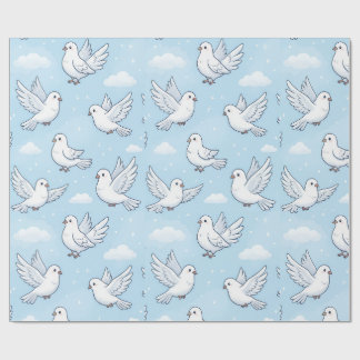Papier Cadeau Motif de ciel sans couture Colombe Blanche Mignonn