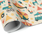 Papier Cadeau Motif de cirque (Coin rond)