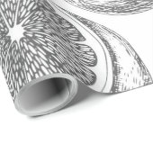 Papier Cadeau Motif de citron à main (Coin rond)