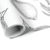 Papier Cadeau Motif de citron dessiné à la main (Coin rond)