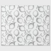 Papier Cadeau Motif de citron dessiné à la main (Plat)