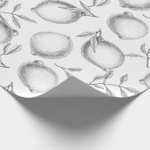 Papier Cadeau Motif de citron dessiné à la main (Coin)