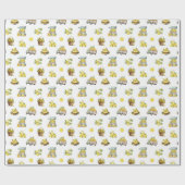 Papier Cadeau Motif de citron d'été méditerranéen (Plat)