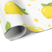 Papier Cadeau Motif de citron frais (Coin rond)
