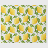 Papier Cadeau Motif de citrons d'aquarelle (Plat)