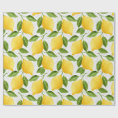 Papier Cadeau Motif de citrons d'aquarelle (Plat)