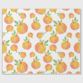 Papier Cadeau Motif de Citrouille d'aquarelle 3 (Plat)