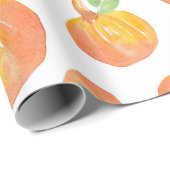 Papier Cadeau Motif de Citrouille d'aquarelle 3 (Coin rond)
