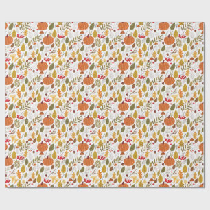 Papier Cadeau Motif de citrouille d'automne