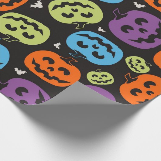 Papier Cadeau Motif de Citrouille multicouleur (Coin)
