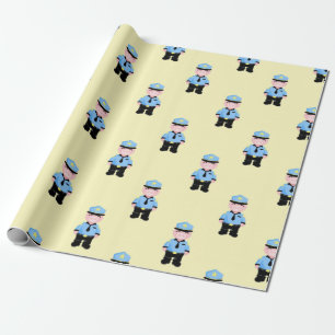 Papier Cadeau Motif de cochons de police amusant
