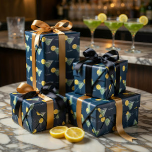 Papier Cadeau Motif de cocktail Margarita sans couture