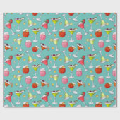 Papier Cadeau Motif de cocktails de fête (Plat)