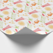 Papier Cadeau Motif de cocktails esquissé (Coin)