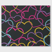 Papier Cadeau Motif de coeur (Plat)