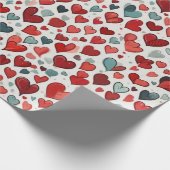 Papier Cadeau Motif de coeur (Coin)