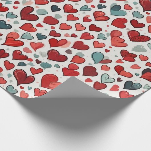 Papier Cadeau Motif de coeur (Coin)