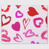 Papier Cadeau Motif de coeur (Plat)