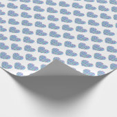 Papier Cadeau Motif de coeur bleu (Coin)