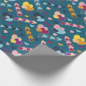 Papier Cadeau Motif de coeur coloré (Coin)