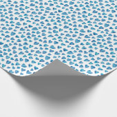 Papier Cadeau Motif de coeur d'amour bleu (Coin)