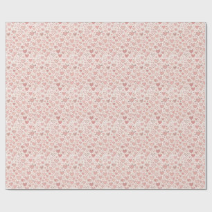 Papier Cadeau Motif de cœur dessiné à la main
