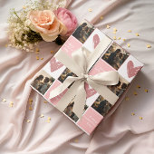 Papier Cadeau Motif de coeur Heureuse Sainte-Valentin photo pers