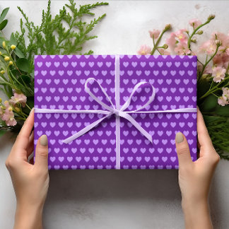 Papier Cadeau Motif de coeur mou violet