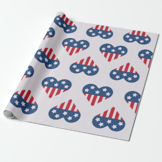 Papier Cadeau Motif de coeur patriotique