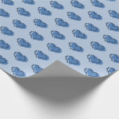 Papier Cadeau Motif de cœur pixel minimal (Coin)