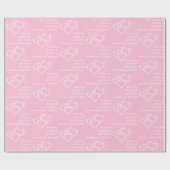 Papier Cadeau Motif de coeur rose et de coeur rose amusant (Plat)