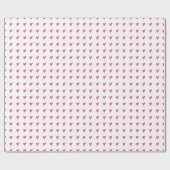 Papier Cadeau Motif de coeur rose moderne sur blanc (Plat)