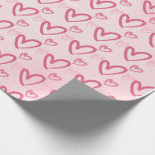 Papier Cadeau Motif de Coeur Rose - Saint Valentin (Coin)