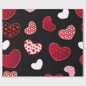 Papier Cadeau Motif de cœurs (Plat)