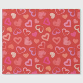 Papier Cadeau Motif de cœurs (Plat)