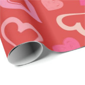 Papier Cadeau Motif de cœurs (Coin rond)