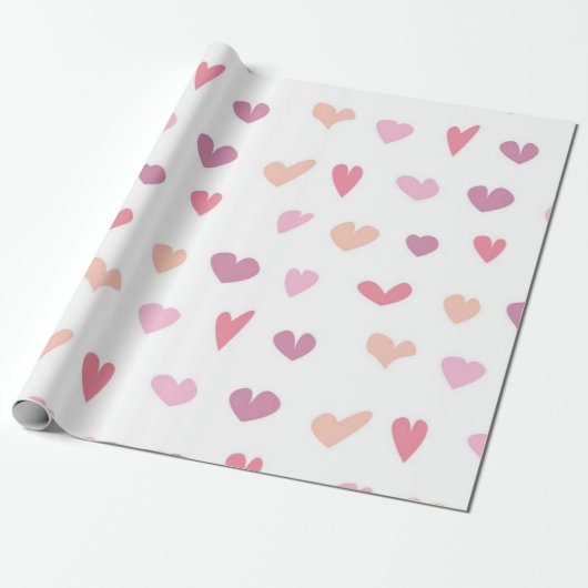 Papier Cadeau Motif de cœurs (Déroulé)