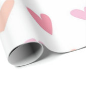 Papier Cadeau Motif de cœurs (Coin rond)