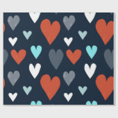 Papier Cadeau Motif de cœurs (Plat)