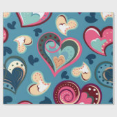 Papier Cadeau Motif de cœurs (Plat)