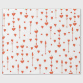 Papier Cadeau Motif de cœurs (Plat)