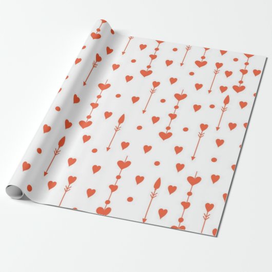 Papier Cadeau Motif de cœurs (Déroulé)